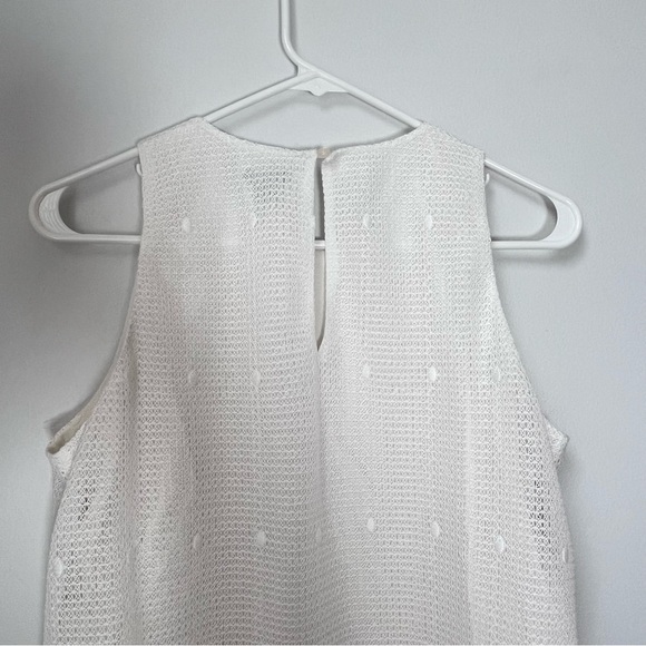 Ann Taylor Size 4 White Sleeveless Embroidered Floral Lace Sheath Dress - Picture 6 of 11